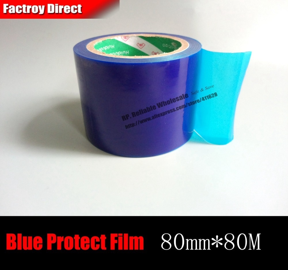 80mm * 80M * 0.04mm 스테인레스 금속 싱크 표면 마스크 보호 필름 접착 테이프 블루